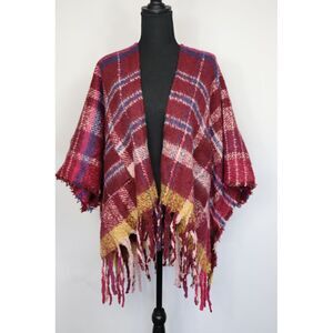 Jenni Women's Fleece Plaid‎ Cardigan One Size